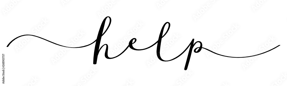 HELP black vector brush calligraphy banner HELP black vector brush calligraphy banner