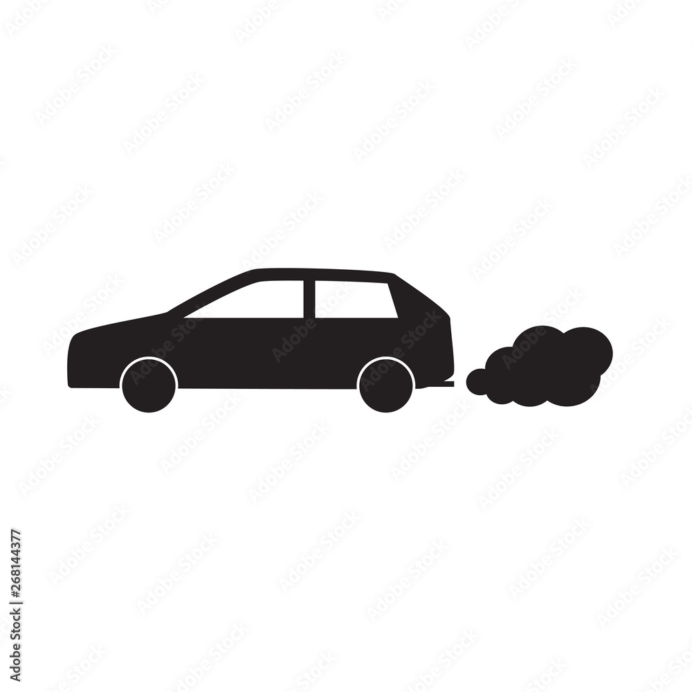 car emitting smoke icon- vector illustration