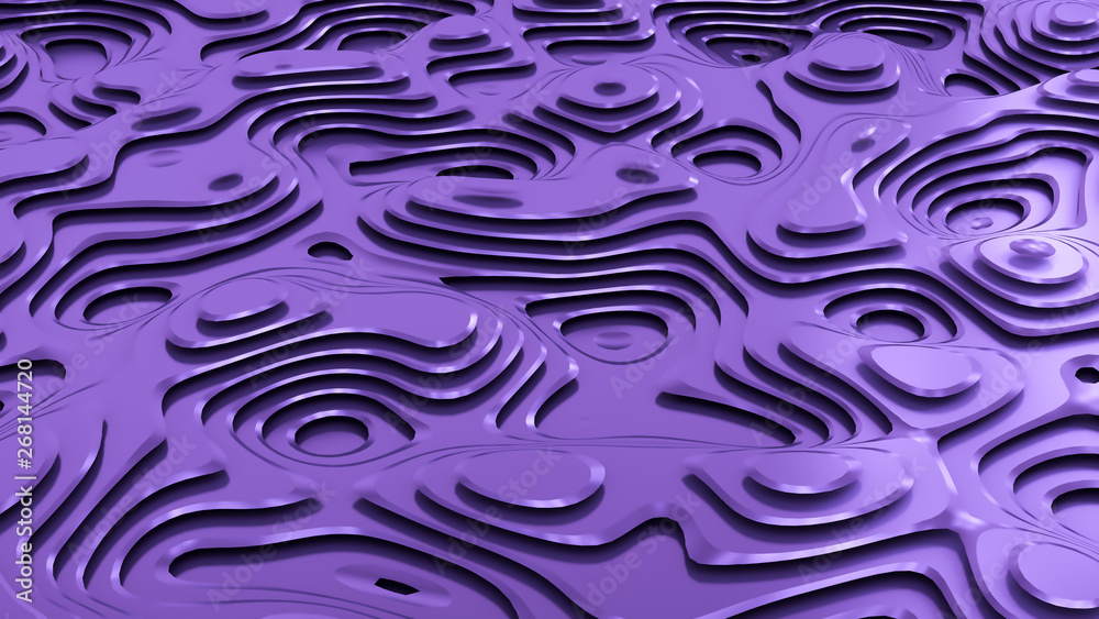 Fototapeta premium Purple metal background with lines. 3d illustration, 3d rendering.