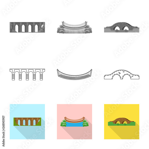 Isolated object of connection and design symbol. Set of connection and side stock symbol for web.