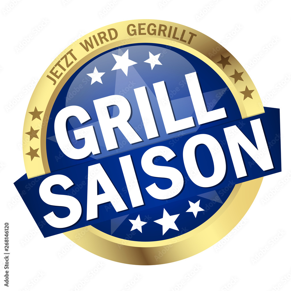 Button with Banner grill season