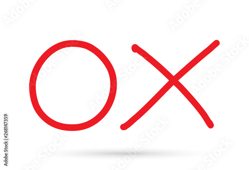 popular drawing o and x cross marks and circles tic-tac-toe game symbol isolated