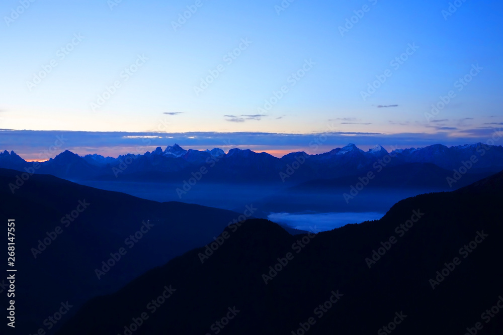 Sunrise over alpine Summits