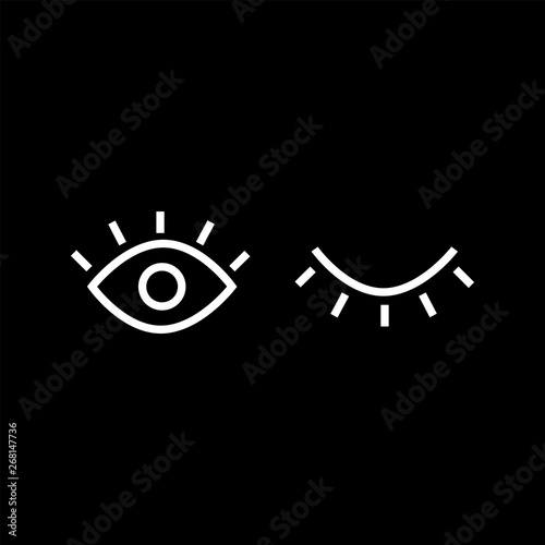 visible invisible icon symbol sign. Eye (show/hide) icons - Vector