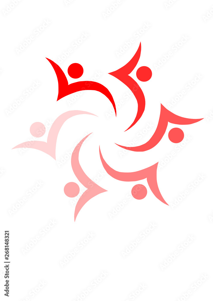 Template vettoriale logo unione comunità Red Template vettoriale logo unione comunità Red