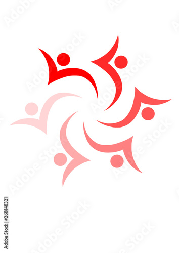 Template vettoriale logo unione comunità Red