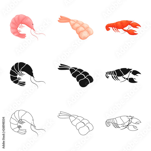 Vector design of appetizer and ocean icon. Set of appetizer and delicacy stock vector illustration.