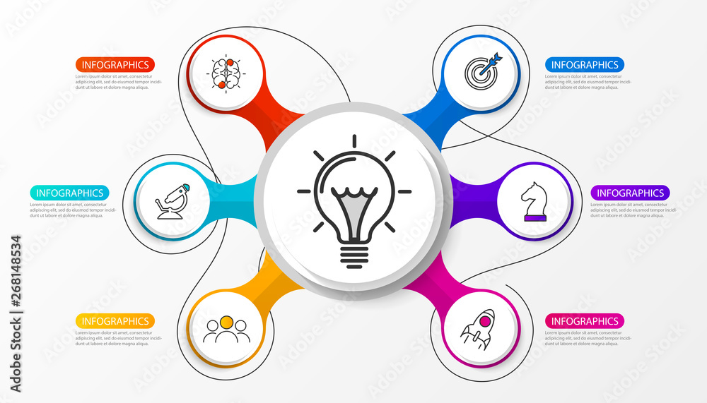 Obraz premium Infographic design template. Creative concept with 6 steps