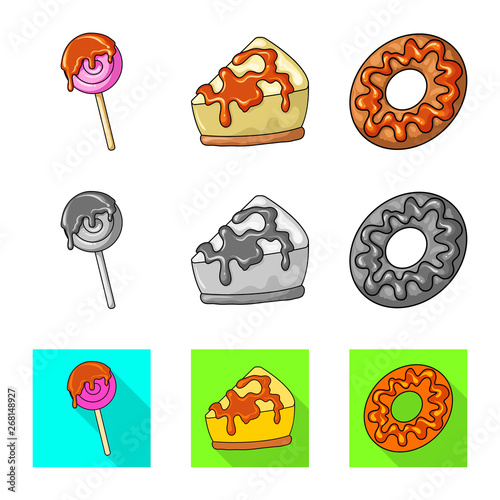 Isolated object of confectionery and culinary icon. Collection of confectionery and product vector icon for stock.