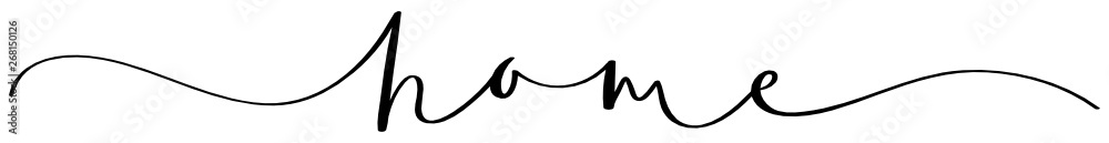 HOME black vector brush calligraphy banner with swashes
