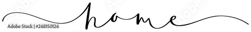 HOME black vector brush calligraphy banner with swashes