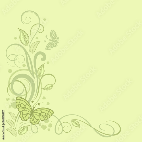 Spring card design with floral pattern