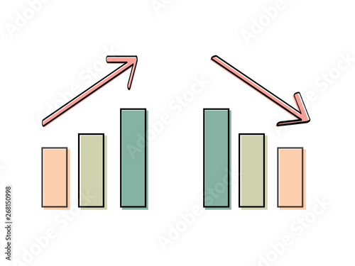 Uptrend and downtrend graph