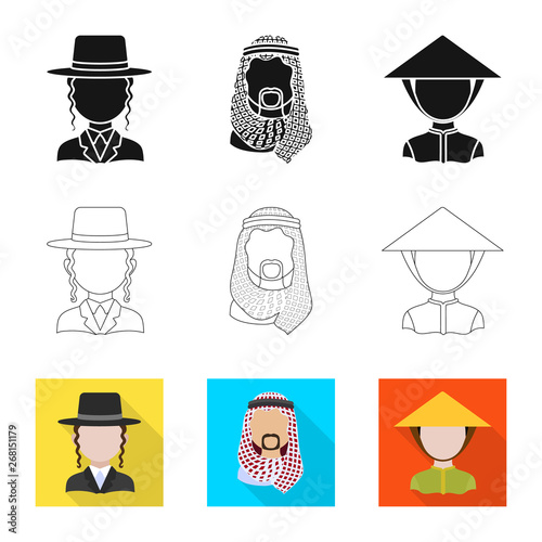 Vector design of imitator and resident sign. Set of imitator and culture vector icon for stock.