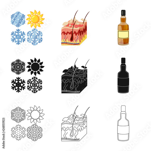 Vector illustration of medical and pain  icon. Collection of medical and disease stock vector illustration.