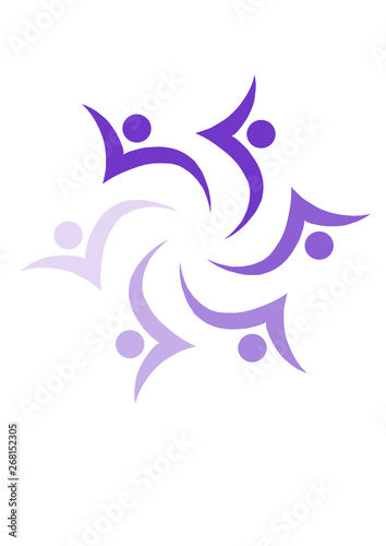 Template vettoriale logo unione comunità Violet