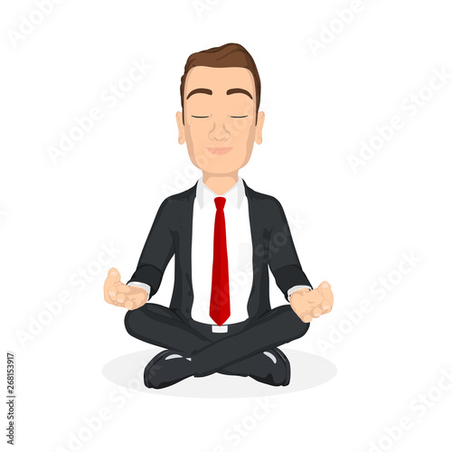businessman doing yoga
