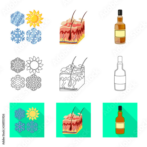 Isolated object of medical and pain  sign. Collection of medical and disease vector icon for stock.