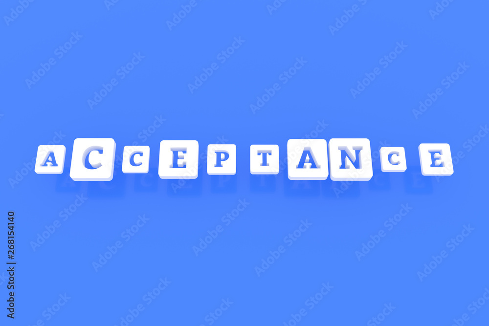 Acceptance, business keyword. For web page, graphic design, texture or background.