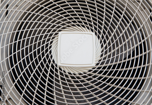 Close up of a white air conditioner in a wall