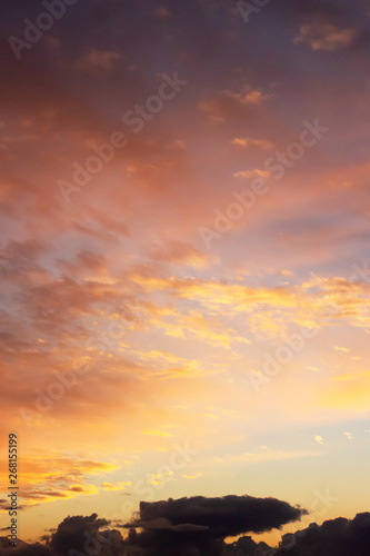 Dramatic sunset sky with colourful clouds © Daria