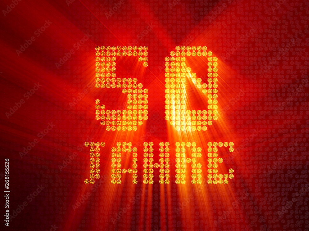 German golden number fifty years. 3D render