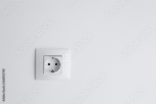 socket on the white wall, good for advertising