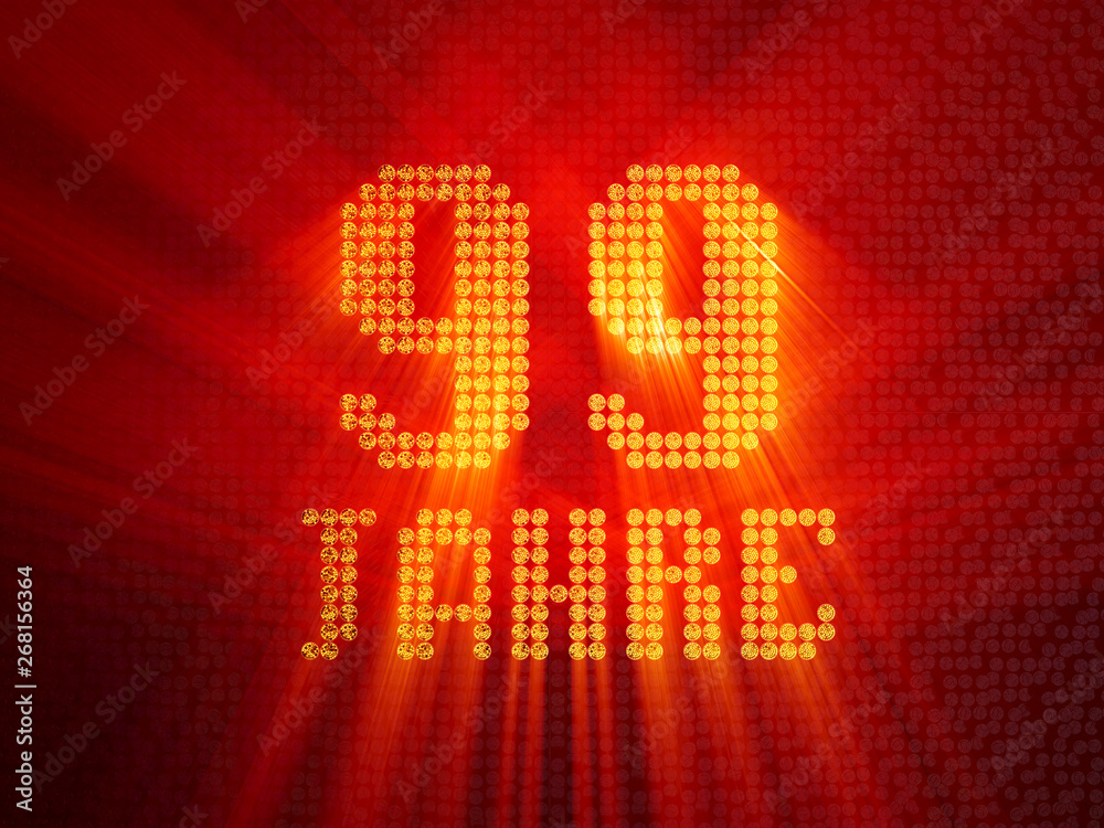 German golden number ninety-nine years. 3D render German golden number ninety-nine years. 3D render