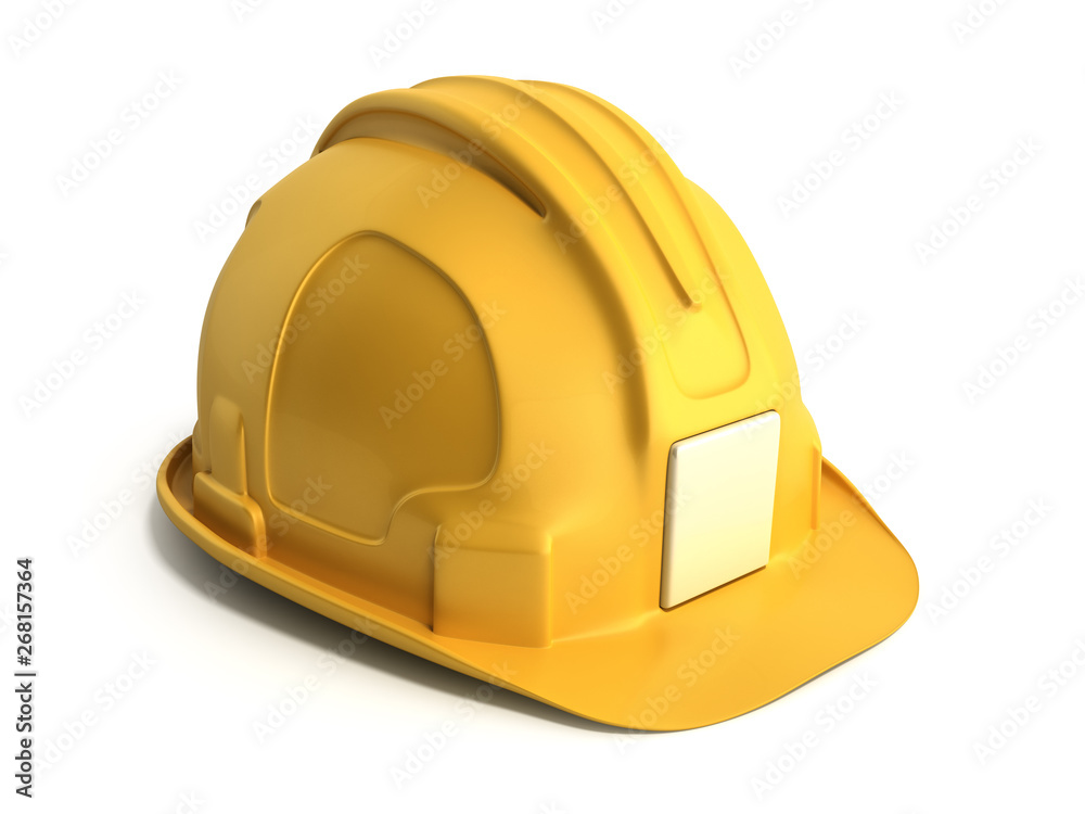 Fototapeta premium Hard hat background Construction tools 3d render on white