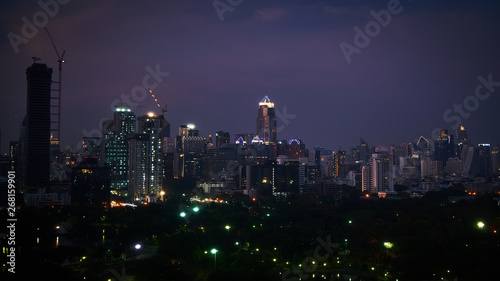 Wallpaper Mural night cityscape with capital center buildings in bangkok Torontodigital.ca