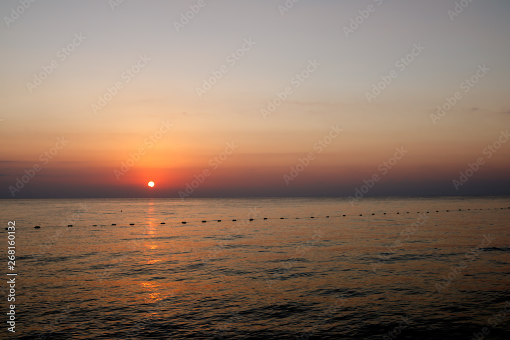 sunset predawn sky over the mediterranean sea