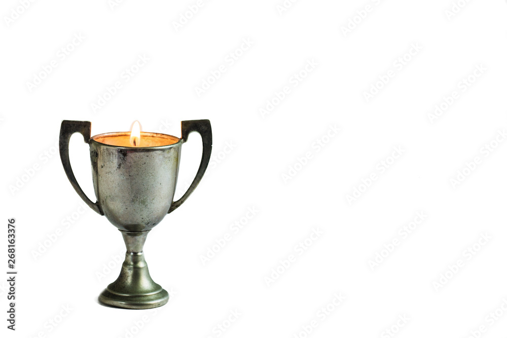 trophy with a flame isolated on white trophy with a flame isolated on white