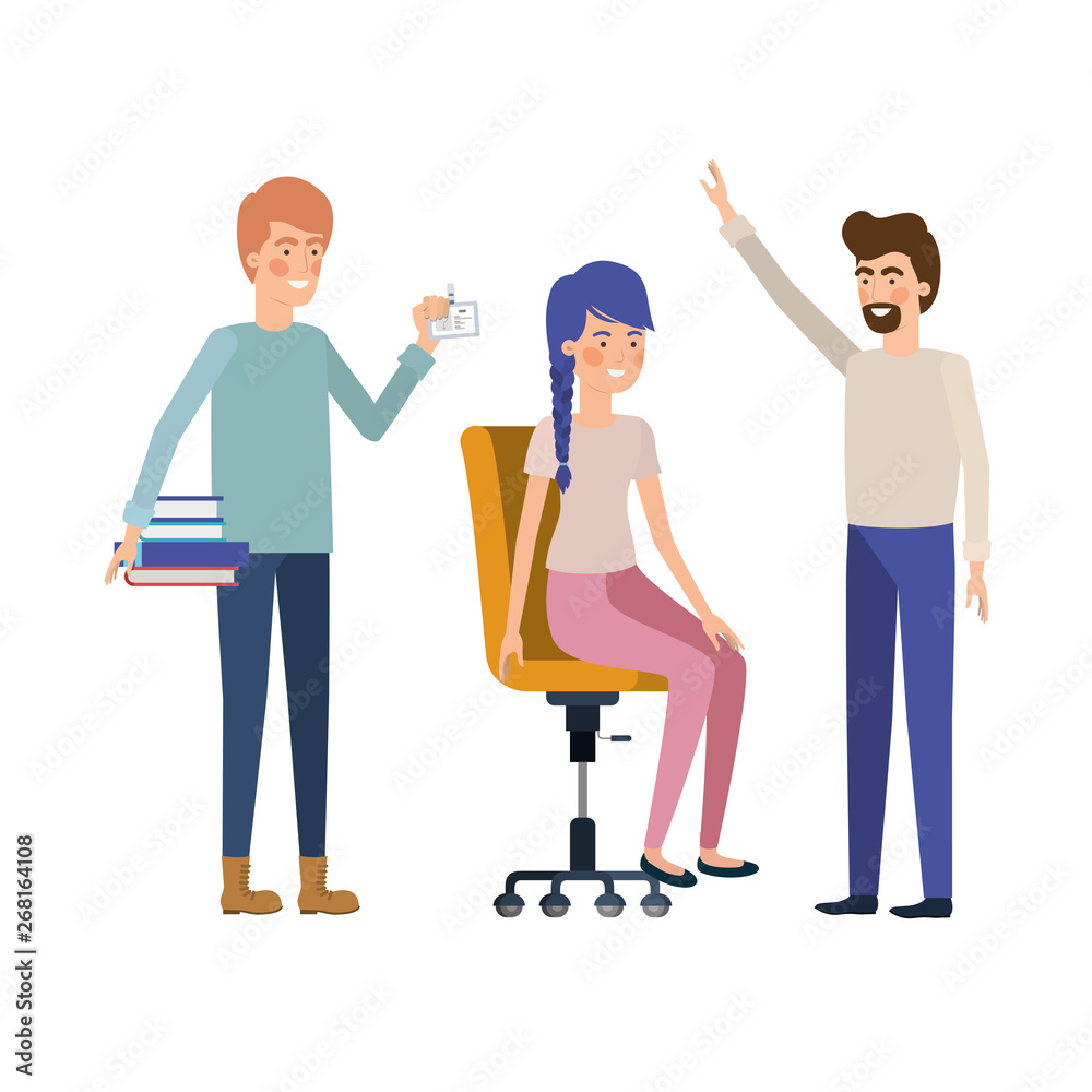 Fototapeta premium group of people with sitting in office chair