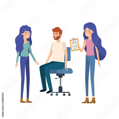 group of people with sitting in office chair © grgroup