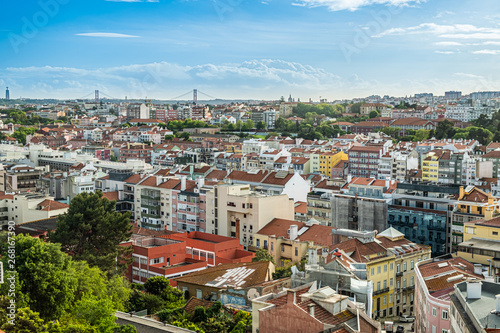 Beautiful Rooftop View of Lisbon City, Portugal 