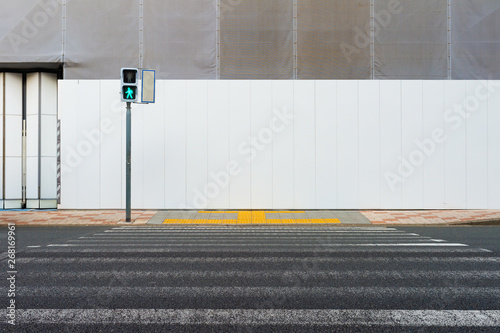 street wall background ,Industrial background, empty grunge urban street with warehouse brick wall photo