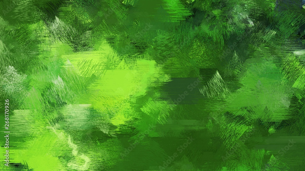 brush strokes texture with forest green, yellow green and moderate green colors. can be used for wallpaper, cards, poster or creative fasion design elements