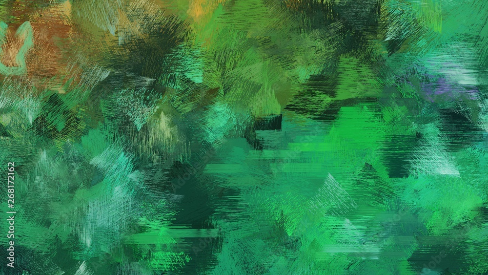 Fototapeta premium grunge dirty brush strokes background with sea green, very dark green and dark khaki colors. can be used for wallpaper, cards, poster or creative fasion design element