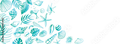 Vector seashell banner