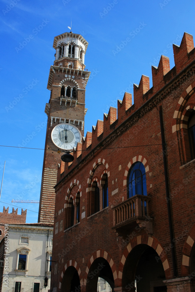 Lamberti Tower in the city of Verona