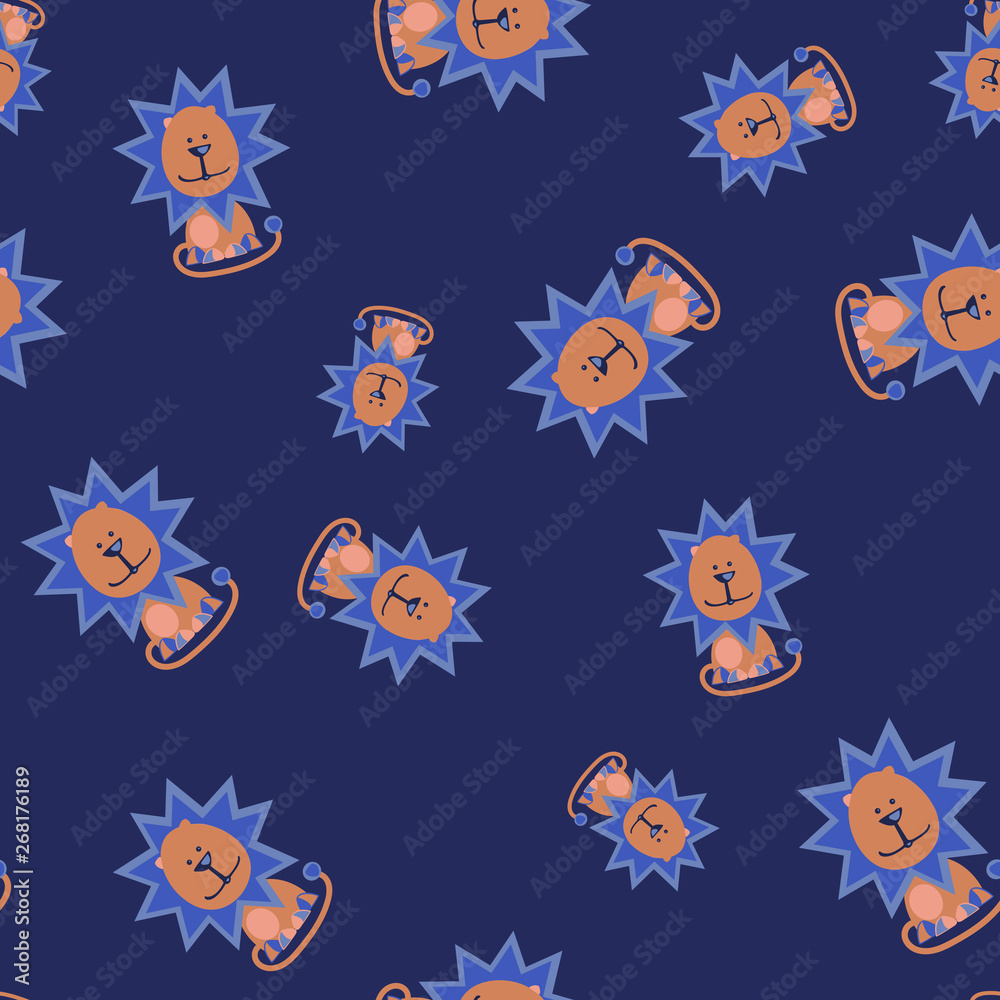 seamless pattern with painted toy lion seamless pattern with painted toy lion