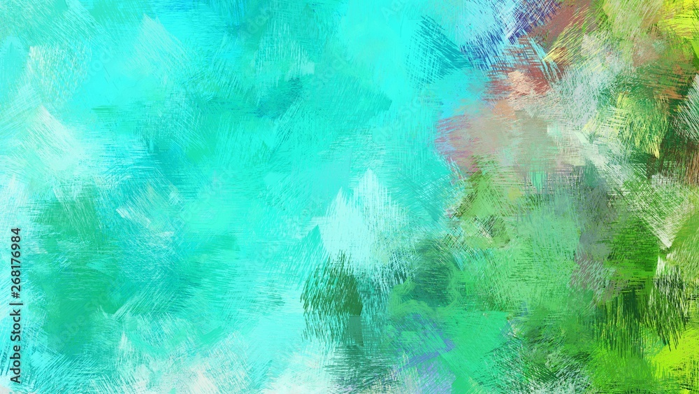 dirty brush strokes background with turquoise, pastel gray and dark green colors. graphic can be used for wallpaper, cards, poster or creative fasion design element