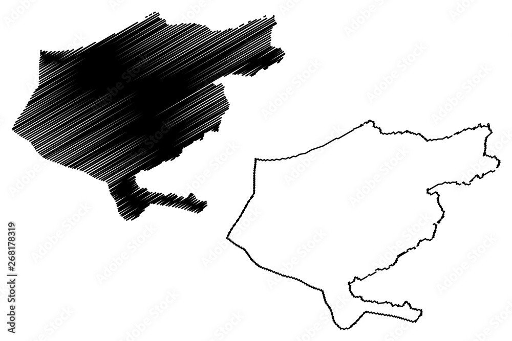 El Taref Province (Provinces of Algeria, Peoples Democratic Republic of Algeria) map vector illustration, scribble sketch El Taref map......