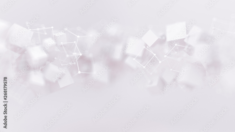 Fototapeta premium Bright white background with balloons. 3d illustration, 3d rendering.