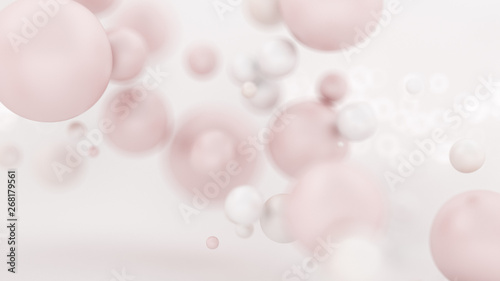Bright white background with balloons. 3d illustration, 3d rendering.