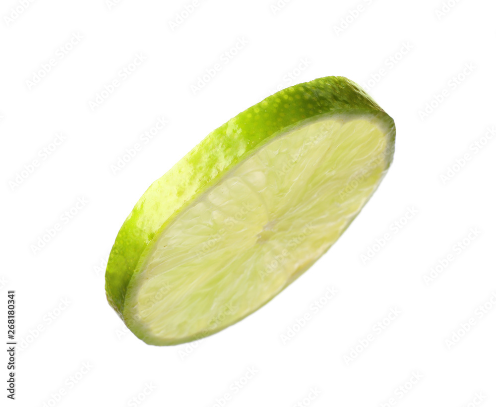 Cut fresh juicy lime on white background Cut fresh juicy lime on white background