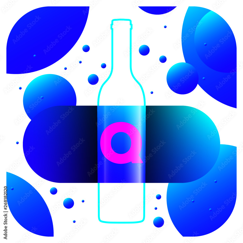 Obraz premium Promotion bottle sticker label font tag art gradient shadow numbers ampersand design letters promo reflect