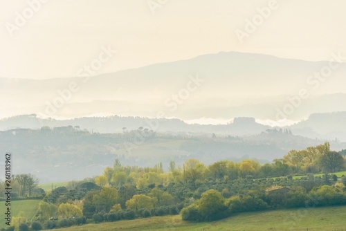 Beautiful Scenery of Morning Mist Above Mountains