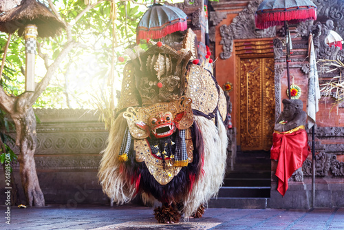 Barong dance performance, Balinese traditional dancing. photo