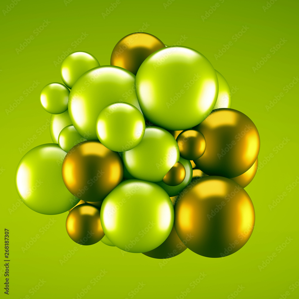 Fototapeta premium Abstract background with elements. 3d illustration, 3d rendering.